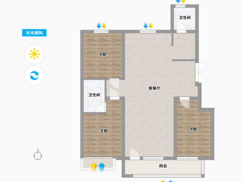 辽宁省-葫芦岛市-欧洲城-96.00-户型库-采光通风