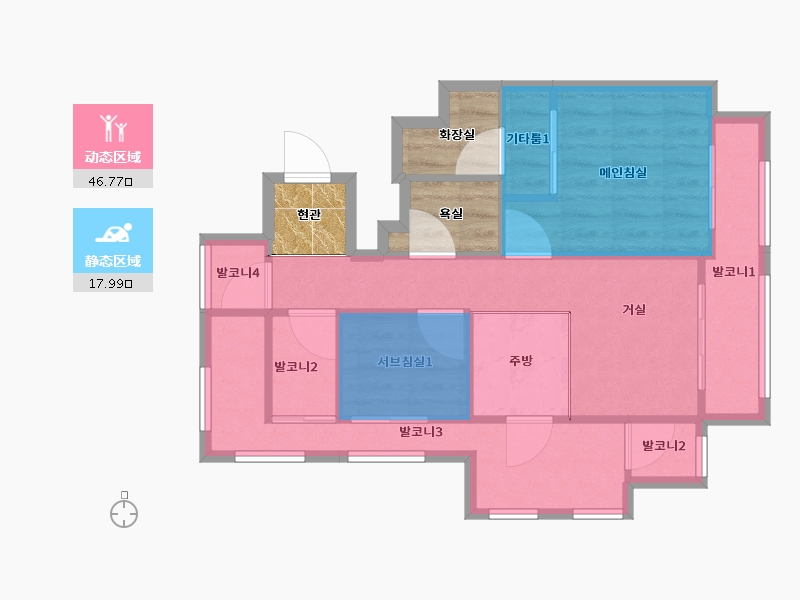 경기도-수원시 영통구-영통SK뷰-60.89-户型库-动静分区