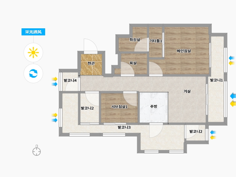 경기도-수원시 영통구-영통SK뷰-60.89-户型库-采光通风