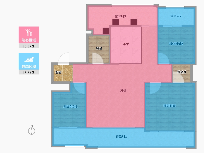 경기도-부천시-벽산삼익-104.66-户型库-动静分区