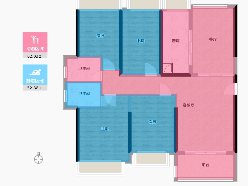 广东省-江门市-君豪国际-95.08-户型库-动静分区