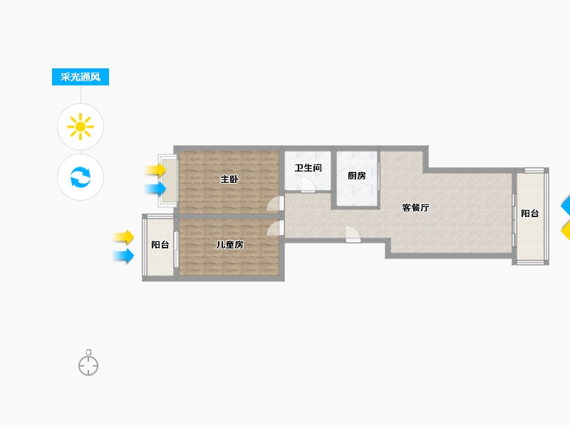 山西省-吕梁市-滨东学府院-108.00-户型库-采光通风