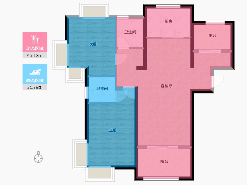 福建省-厦门市-国贸天成-77.00-户型库-动静分区