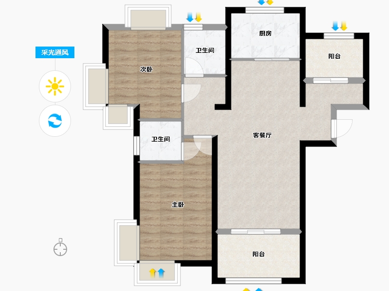 福建省-厦门市-国贸天成-77.00-户型库-采光通风