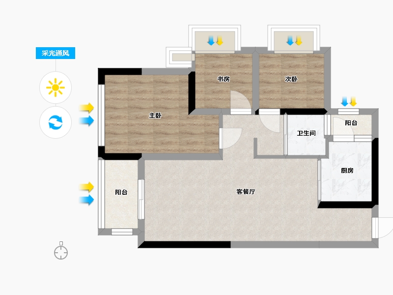 贵州省-贵阳市-中铁逸都国际-60.00-户型库-采光通风