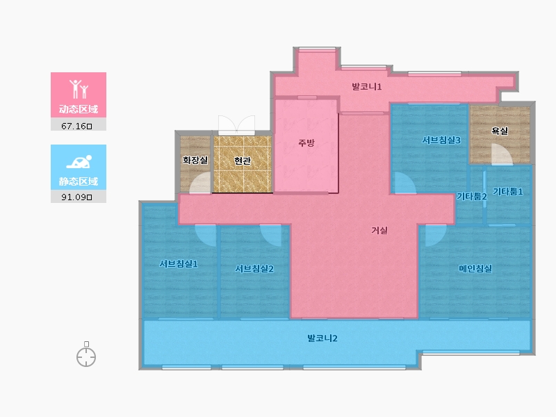 경기도-수원시 팔달구-래미안노블클래스2단지-163.03-户型库-动静分区