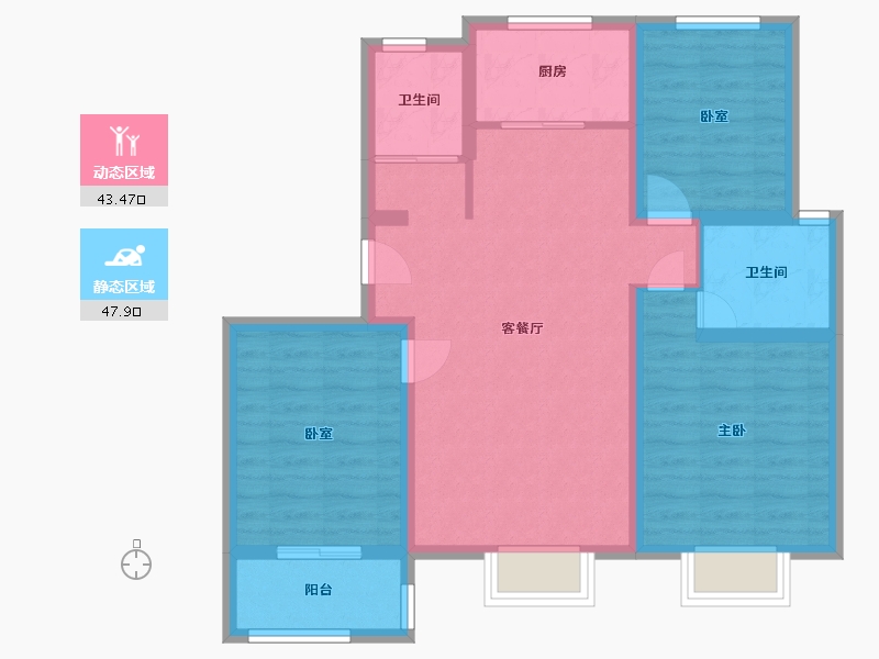 河北省-沧州市-东方名都-90.00-户型库-动静分区