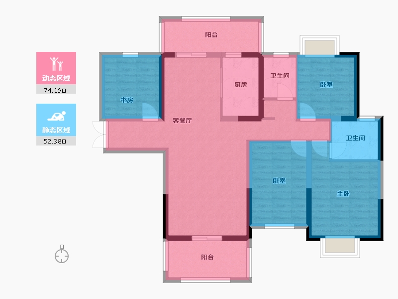 江苏省-盐城市-虹越豪庭-92.84-户型库-动静分区