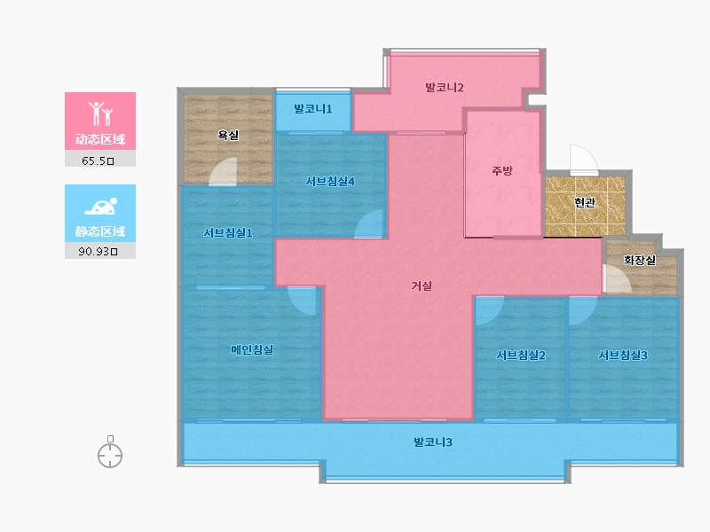 경기도-수원시 영통구-우남퍼스트빌-163.11-户型库-动静分区