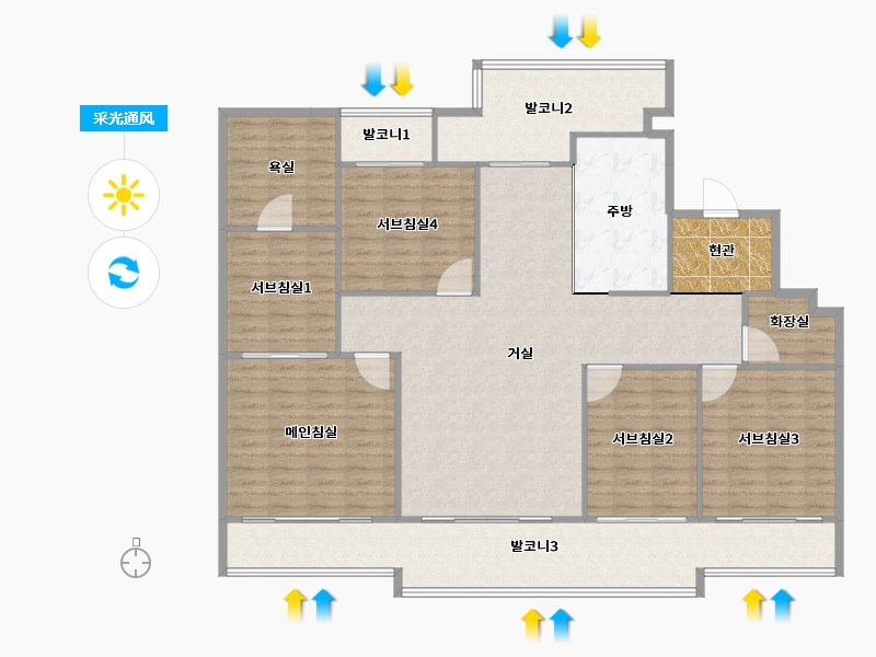 경기도-수원시 영통구-우남퍼스트빌-163.11-户型库-采光通风