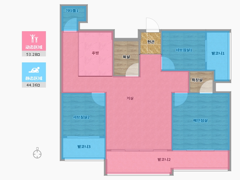 경기도-용인시 처인구-신원2차-99.04-户型库-动静分区