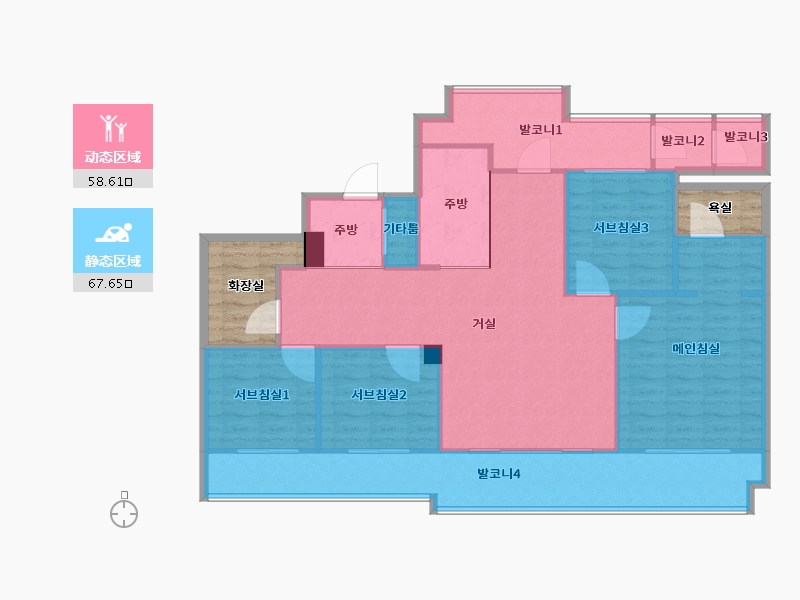 경기도-수원시 영통구-e편한세상광교-124.83-户型库-动静分区