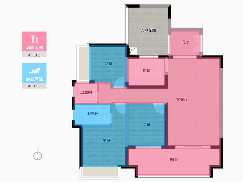 贵州省-黔南布依族苗族自治州-中铁悦龙东郡-110.00-户型库-动静分区