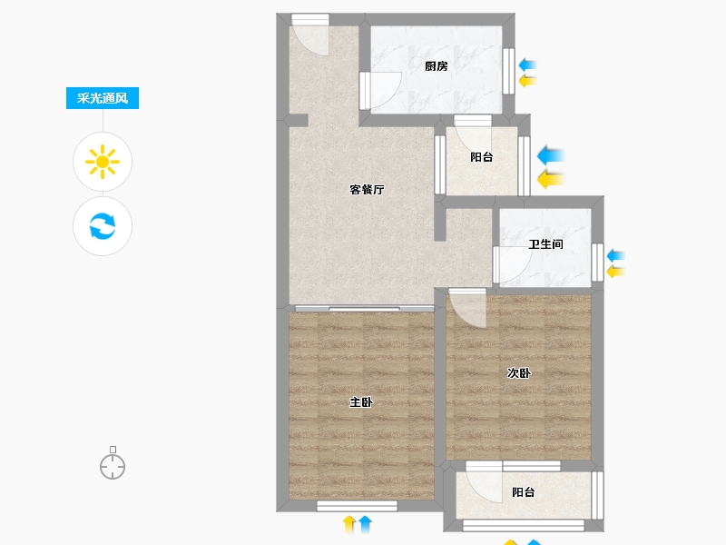 北京-北京市-富河园-60.00-户型库-采光通风