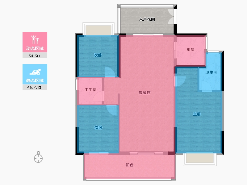 湖北省-潜江市-名筑当代阅MOMΛ-110.00-户型库-动静分区