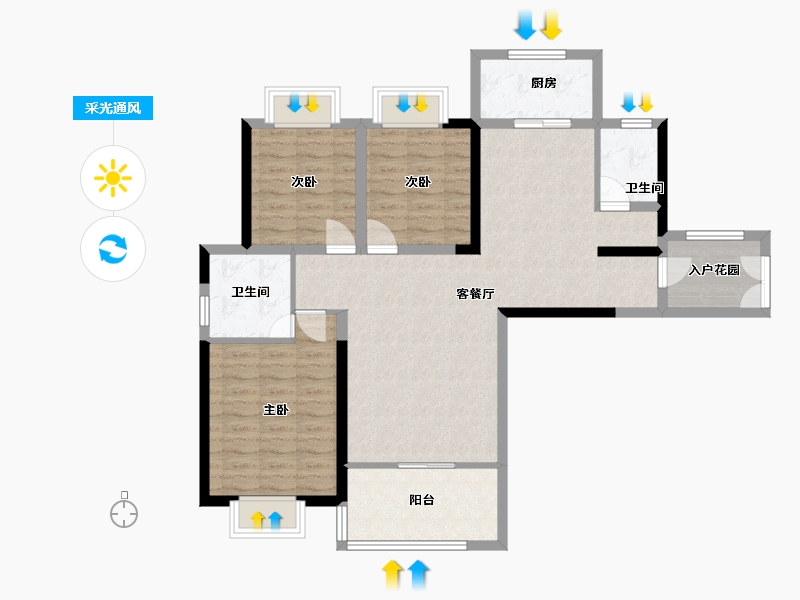 湖南省-衡阳市-鸿豪春风十里-110.00-户型库-采光通风