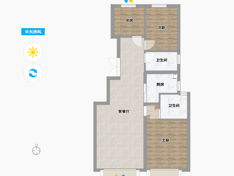 北京-北京市-盛世天玺-81.96-户型库-采光通风