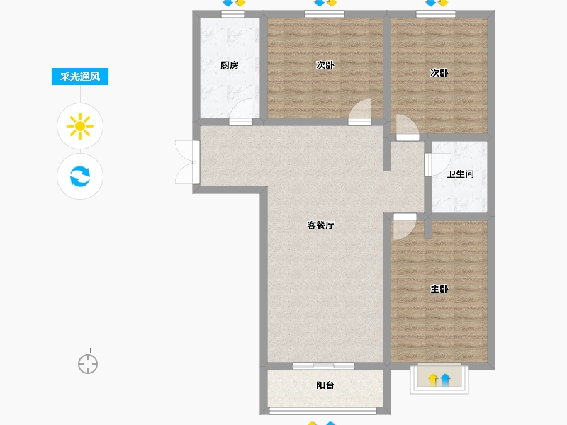 甘肃省-嘉峪关市-明珠山水郡-113.49-户型库-采光通风