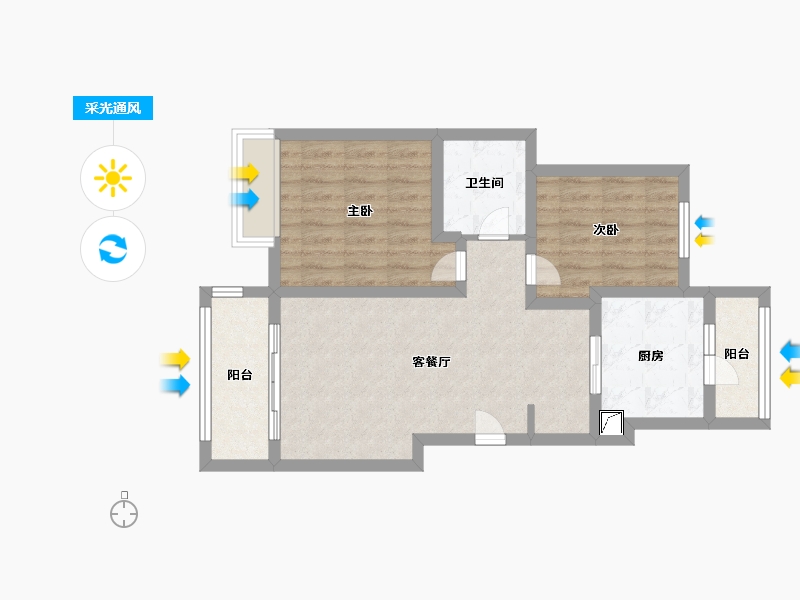 上海-上海市-华城名阳嘉园-65.00-户型库-采光通风