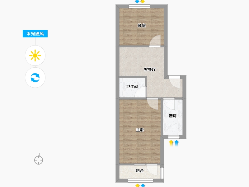 北京-北京市-恩济里小区-36.00-户型库-采光通风