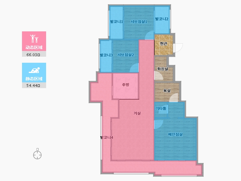 경기도-성남시 분당구-봇들1단지판교신미주-123.86-户型库-动静分区