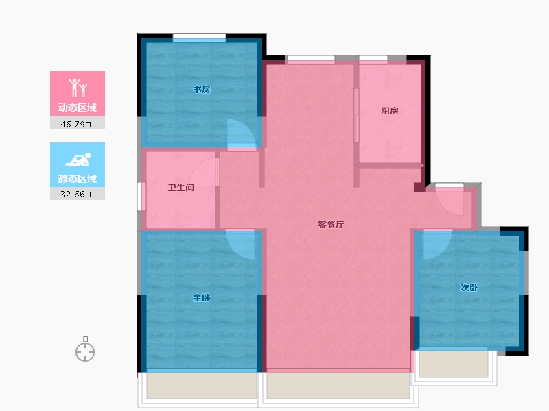 吉林省-吉林市-金地苏园-88.00-户型库-动静分区