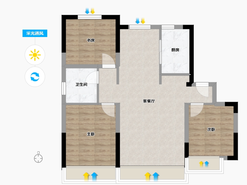 吉林省-吉林市-金地苏园-88.00-户型库-采光通风