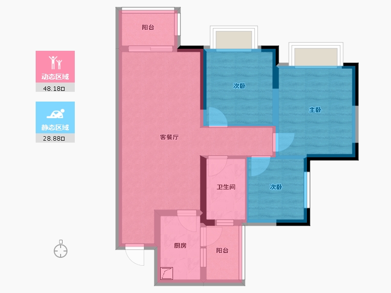 四川省-眉山市-云樾天境-65.51-户型库-动静分区