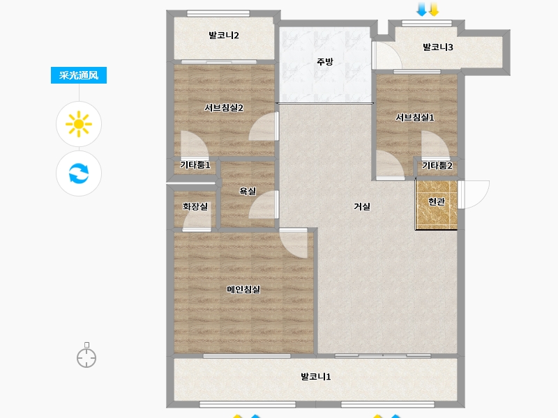 경기도-용인시 기흥구-두진-99.90-户型库-采光通风