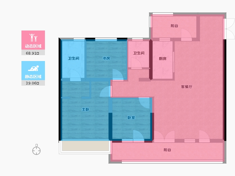 山东省-烟台市-滨湖万丽-110.00-户型库-动静分区