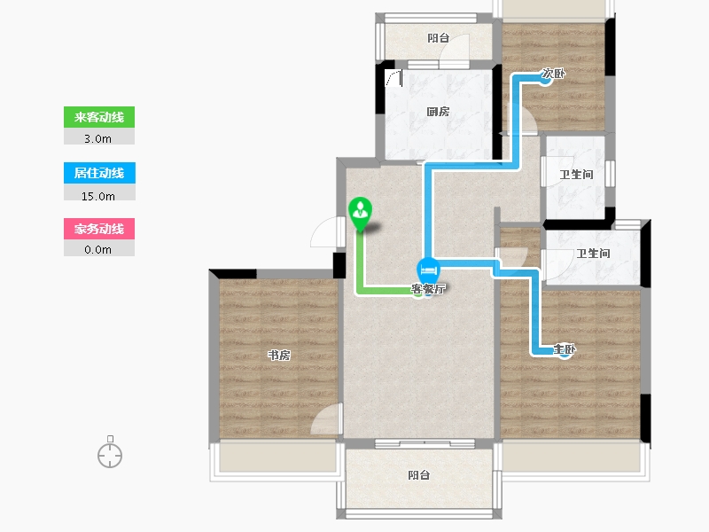 湖北省-荆州市-交投碧桂园-90.00-户型库-动静线