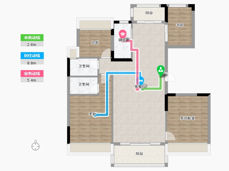 广西壮族自治区-贺州市-贺州碧桂园·爱莲府(南园)-128.00-户型库-动静线