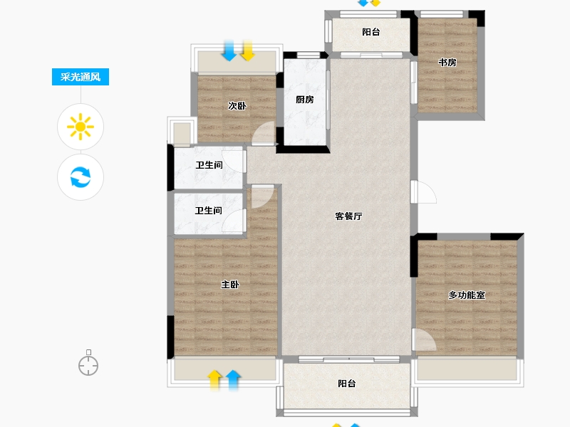 广西壮族自治区-贺州市-贺州碧桂园·爱莲府(南园)-128.00-户型库-采光通风