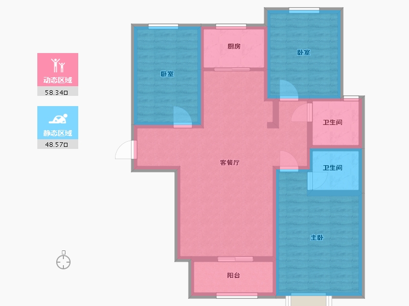 河北省-衡水市-北斗星城雅园二期-95.00-户型库-动静分区