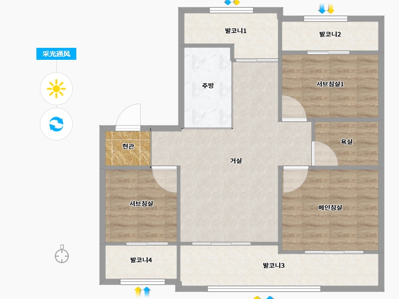 경기도-용인시 수지구-신정8단지현대성우-77.58-户型库-采光通风