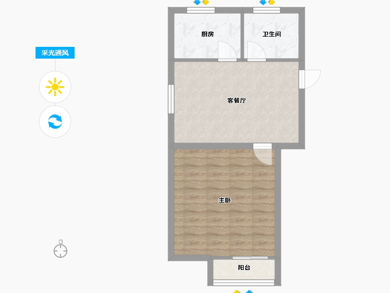 江苏省-苏州市-嘉鹿花园-1号楼-49.00-户型库-采光通风