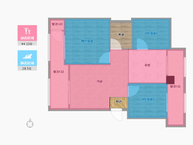 경기도-안양시 동안구-은하수(신성)-71.55-户型库-动静分区