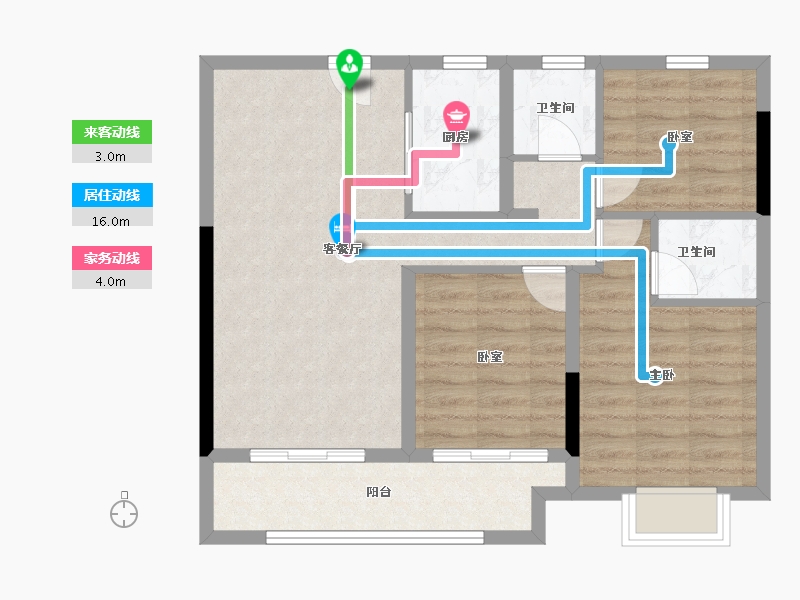 江苏省-苏州市-蔚蓝四季-85.00-户型库-动静线