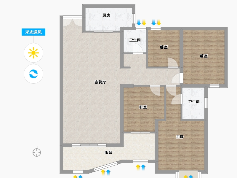 福建省-泉州市-金凤屿-120.00-户型库-采光通风