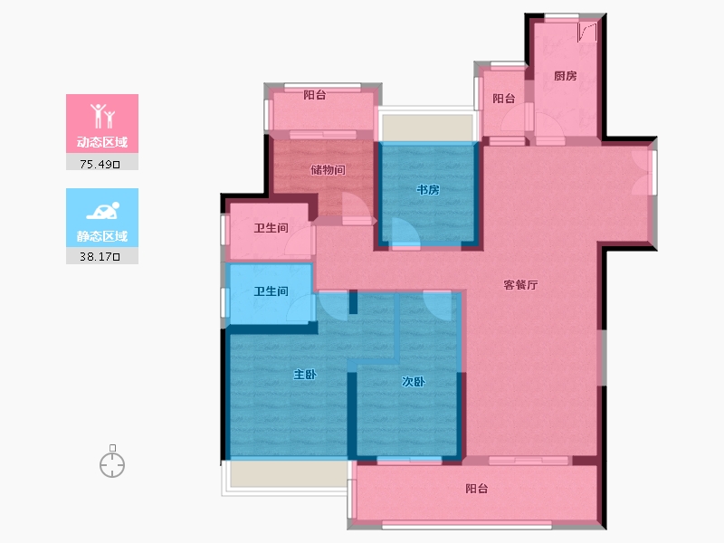 安徽省-六安市-远大雍华府-100.00-户型库-动静分区