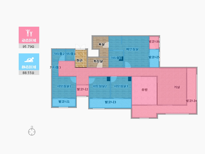 경기도-수원시 영통구-자연앤자이2단지-185.22-户型库-动静分区