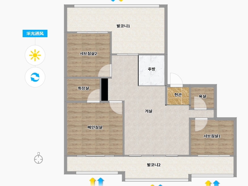 경기도-용인시 처인구-예진피렌체빌리지3차-104.21-户型库-采光通风