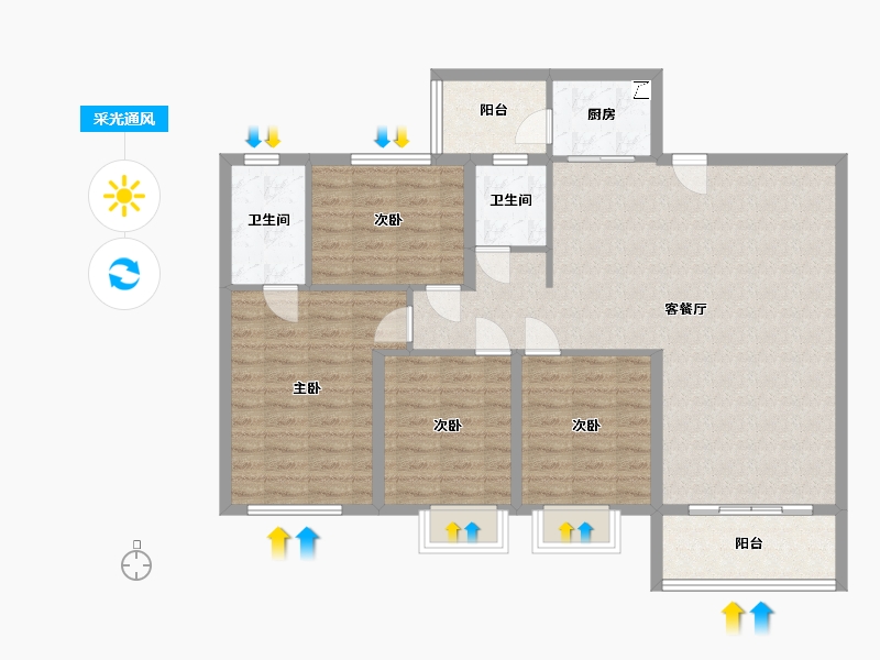 福建省-泉州市-三期-110.00-户型库-采光通风