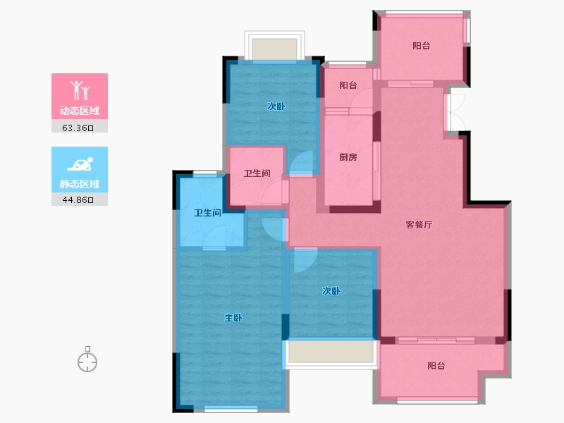 重庆-重庆市-两江未来城-101.00-户型库-动静分区