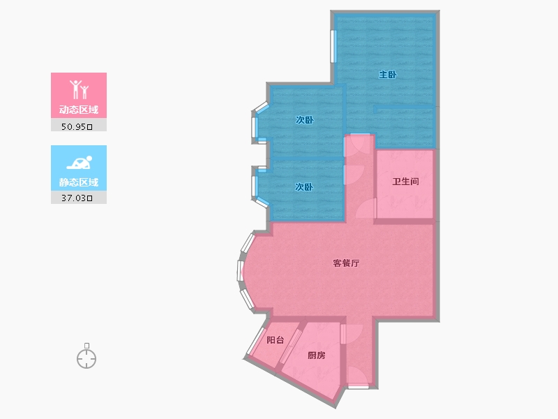 北京-北京市-怡景园-85.00-户型库-动静分区