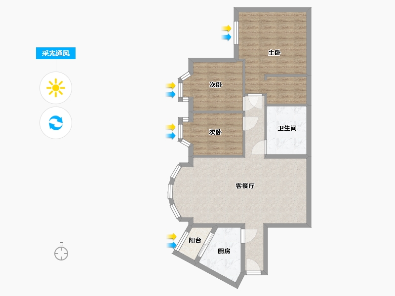 北京-北京市-怡景园-85.00-户型库-采光通风