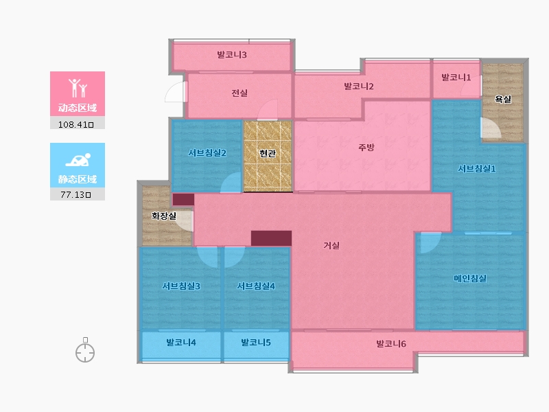 경기도-용인시 기흥구-민속마을신창미션힐-188.81-户型库-动静分区