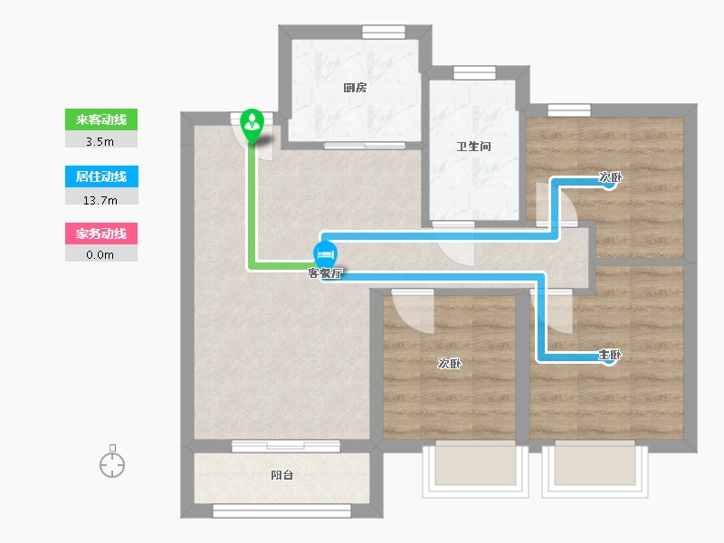 天津-天津市-融创宸光壹号-70.00-户型库-动静线