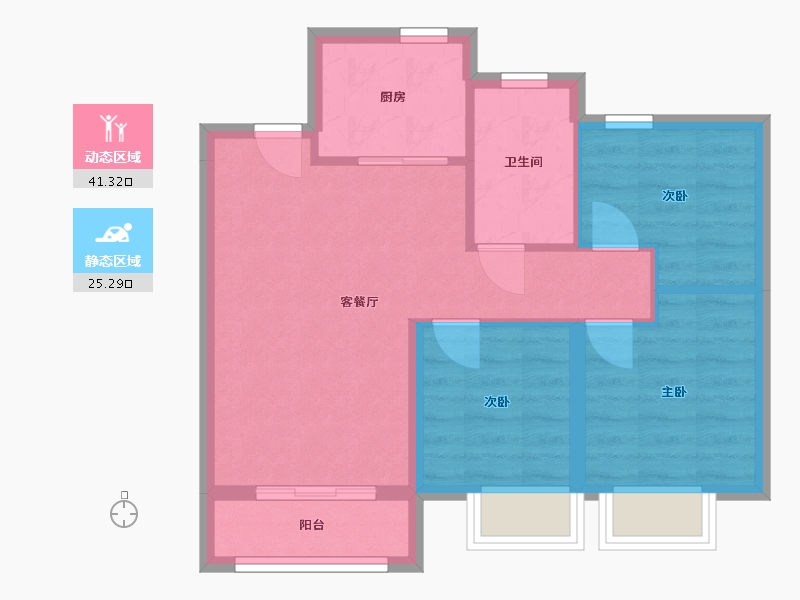 天津-天津市-融创宸光壹号-70.00-户型库-动静分区