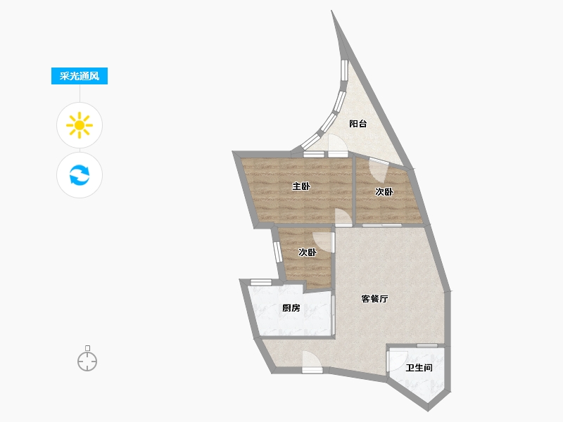 广东省-珠海市-海怡大厦-75.00-户型库-采光通风